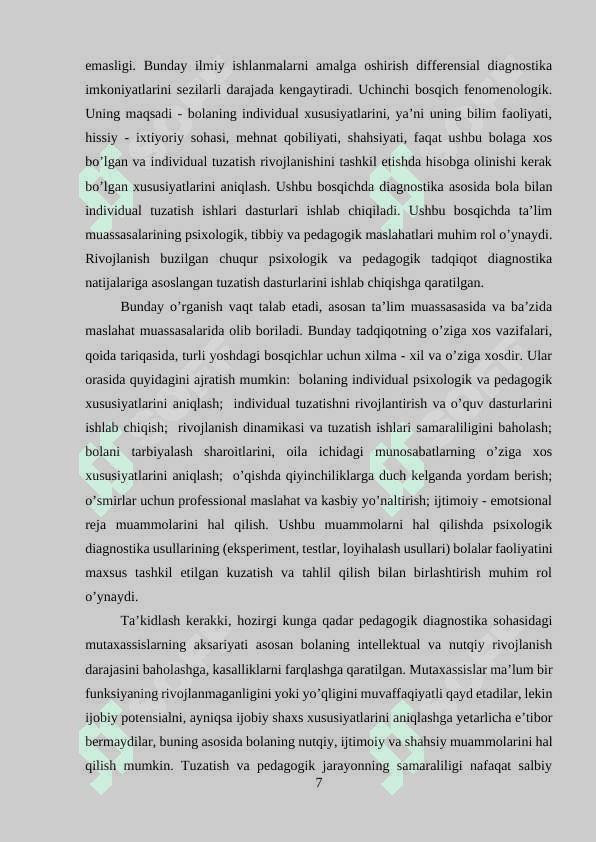 Maktabgacha talimda pedagogik diagnostika va korreksiya 7