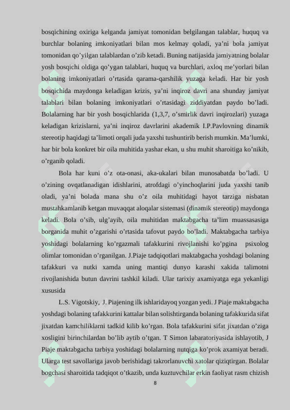 Maktabgacha yosh davrida psixik rivojlanish xususiyatlari 8