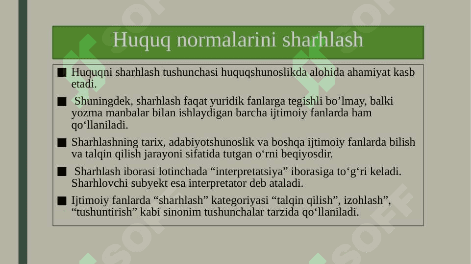 Huquq normalarini sharhlash usullari 2