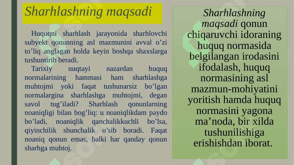 Huquq normalarini sharhlash usullari 5