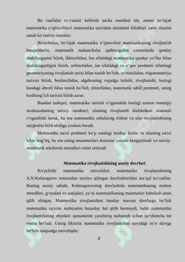 MATEMATIKA VA BOSHQA FANLARNI O‘QITISHDA FANLARARO BOG’LANISH 8