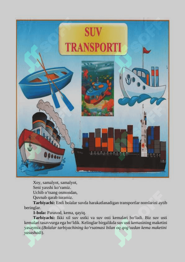 Transport. Ko‘cha harakat qoidalari mavzusida mashg'ulot ishlanmasi 4