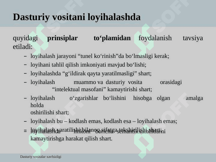 Dasturiy vositalar arxitekturasi va loyihalash 7