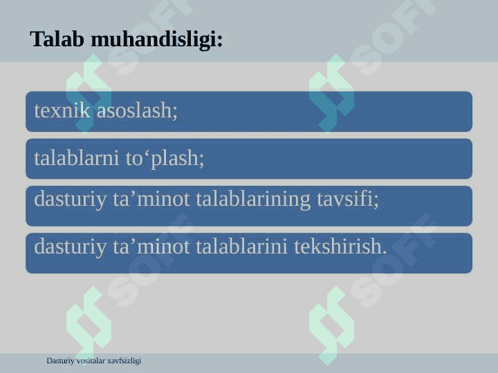 Dasturiy vositalarga qo‘yilgan xavfsizlik talablari 4