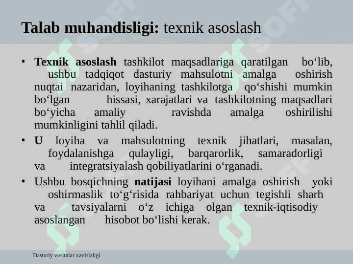 Dasturiy vositalarga qo‘yilgan xavfsizlik talablari 5