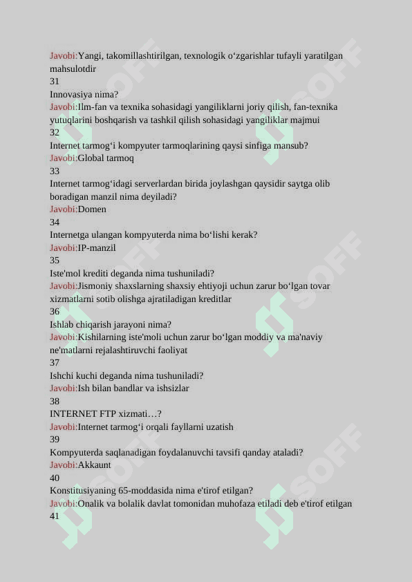 Agos davlat xizmatchisi testi 2025 1000 ta savol va javoblari bilan 4