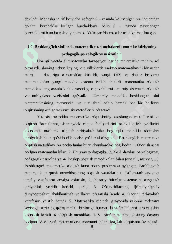 Boshlangich sinf matematikasining psixo-didaktik xususiyatlari 8
