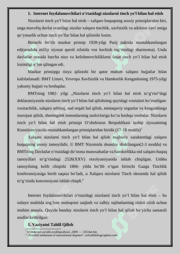 Internet foydalanuvchilari o'rtasidagi nizolarni hal qilish usullari. 4