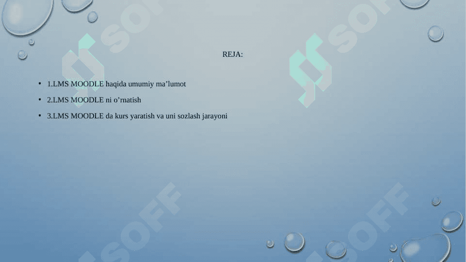 LMS MOODLEDA KURS YARATISH VA UNI SOZLASH 2