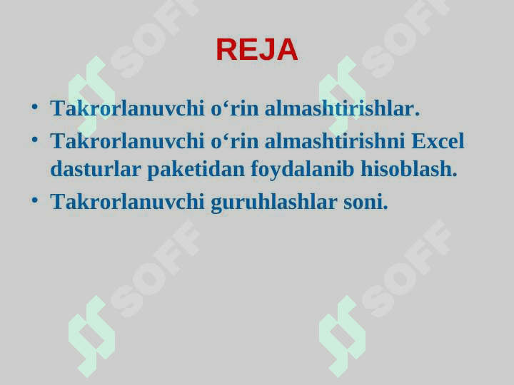 Takroriy o‘rinlashtirish va o‘rin almashtirish 2