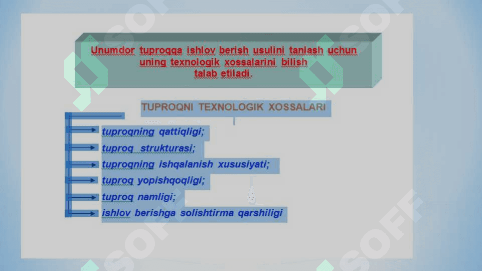 TUPROQQA ASOSIY  VA YUZA ISHLOV BERISH MASHINALARI.Tuproqqa  asosiy ishlov berishning maqsadi 3