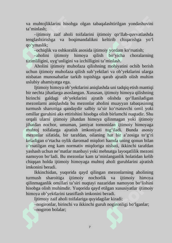 Respublika aholisini ijtimoiy muhofaza qilish 7