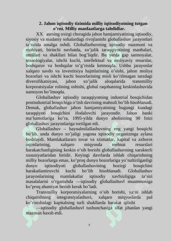 Iqtisodiy xavfsizlikni ta’minlashda davlatning asosiy vazifalari 7