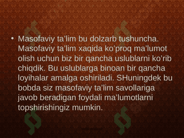 Masofaviy ta’lim 3