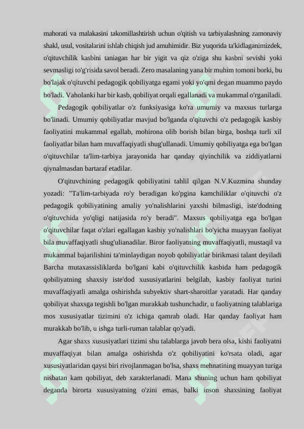 Pedagogik qobiliyatning asosiy turlari 6