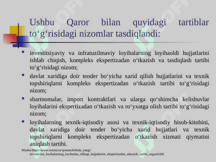 Investitsiya lоyihalarni tayyorlash 8