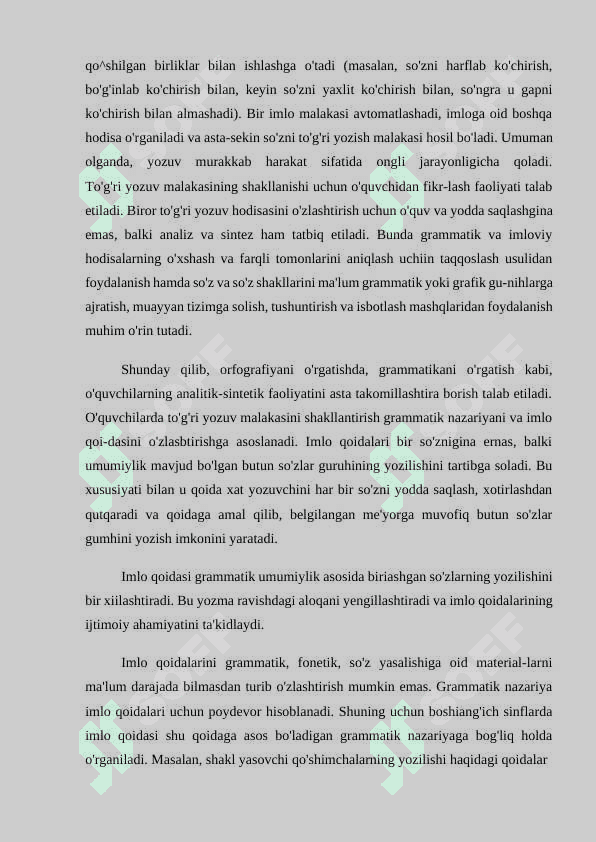 Orfografiya qoidalari ustida ishlash texnikasi 8