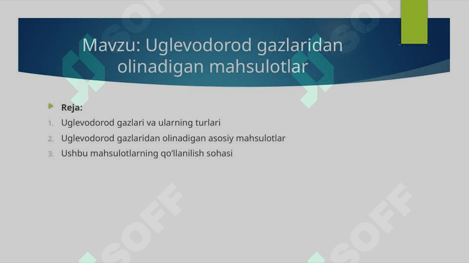 Uglevodorod gazlaridan olinadigan mahsulotlar 2