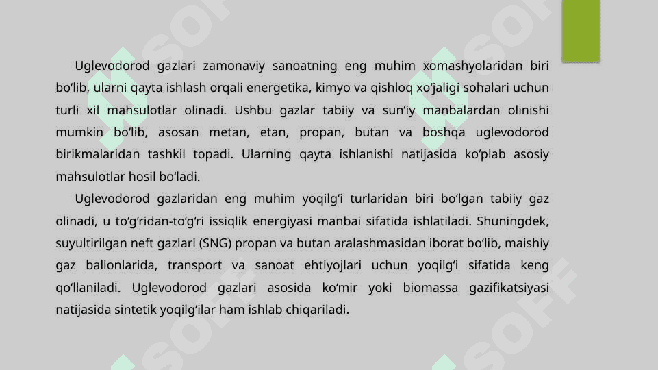 Uglevodorod gazlaridan olinadigan mahsulotlar 4