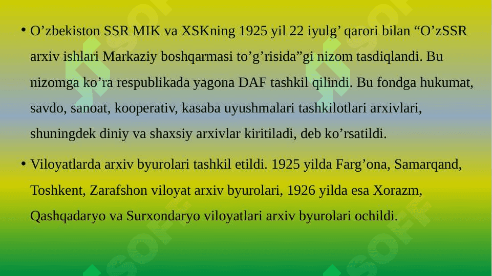 O‘zbekiston Respublikasi arxiv ishi tog‘risdagi qonuni 4