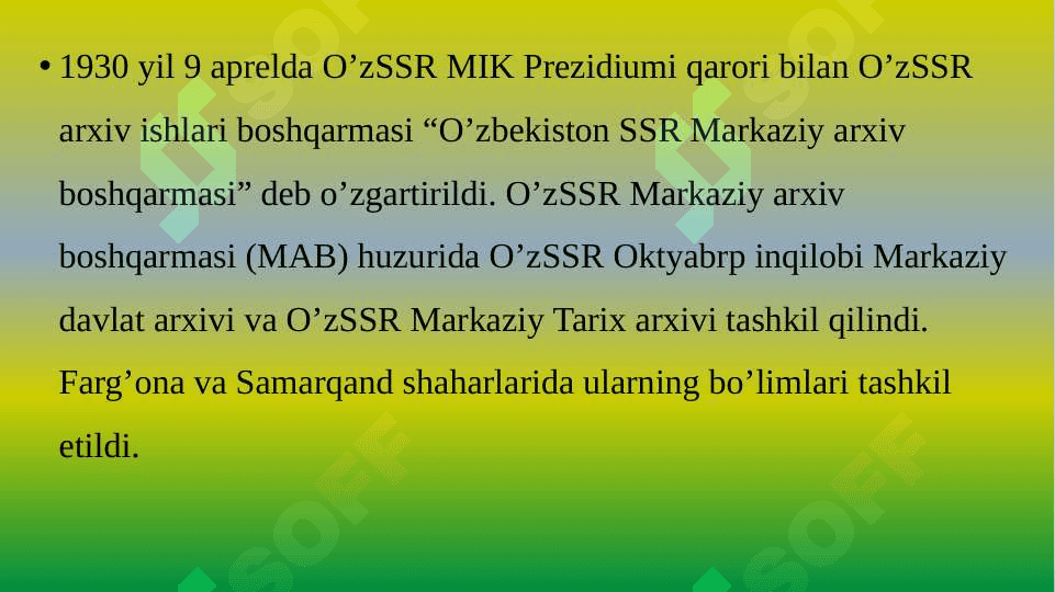 O‘zbekiston Respublikasi arxiv ishi tog‘risdagi qonuni 5
