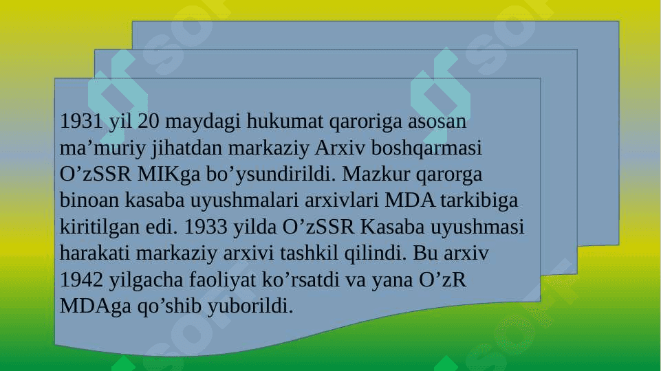 O‘zbekiston Respublikasi arxiv ishi tog‘risdagi qonuni 7