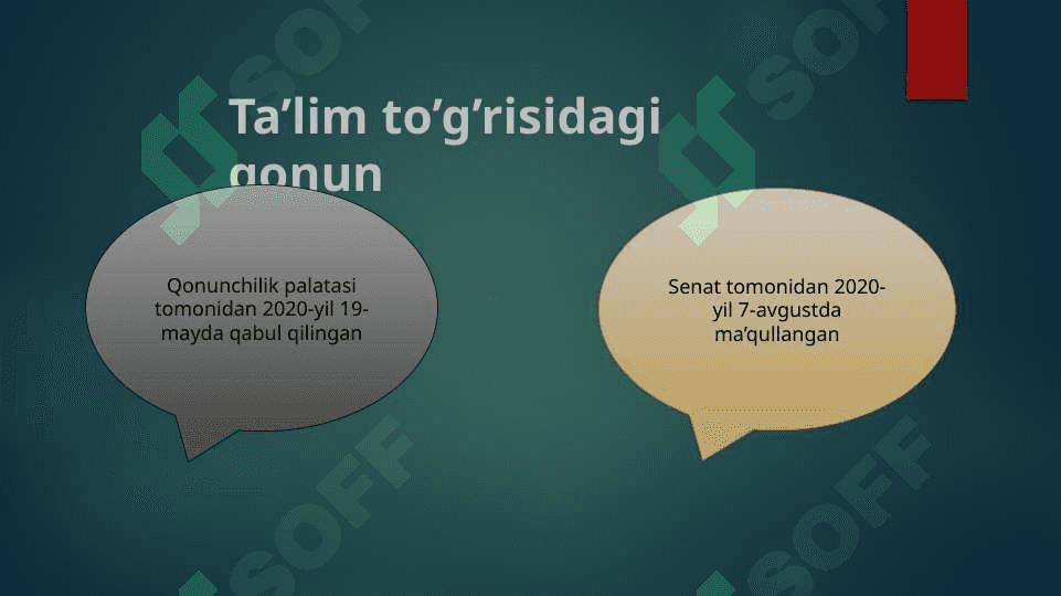 O’ZBEKITON RESPUBLIKASI TA’LIM TO’G’RISIDAGI QONUNI 4
