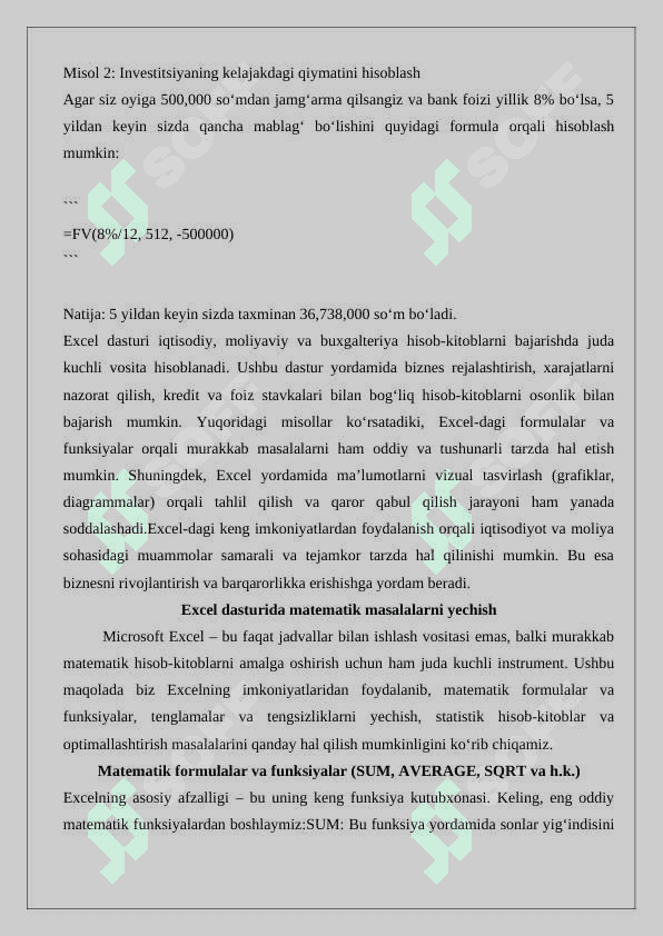 Excel dasturida iqtisodiy masalalarni yechish. Excel dasturida matemtik masalalarni yechish. Progressiya. Saralash amali. 25 7