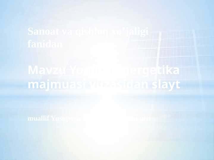 Yoqilg'i energetika majmuasi