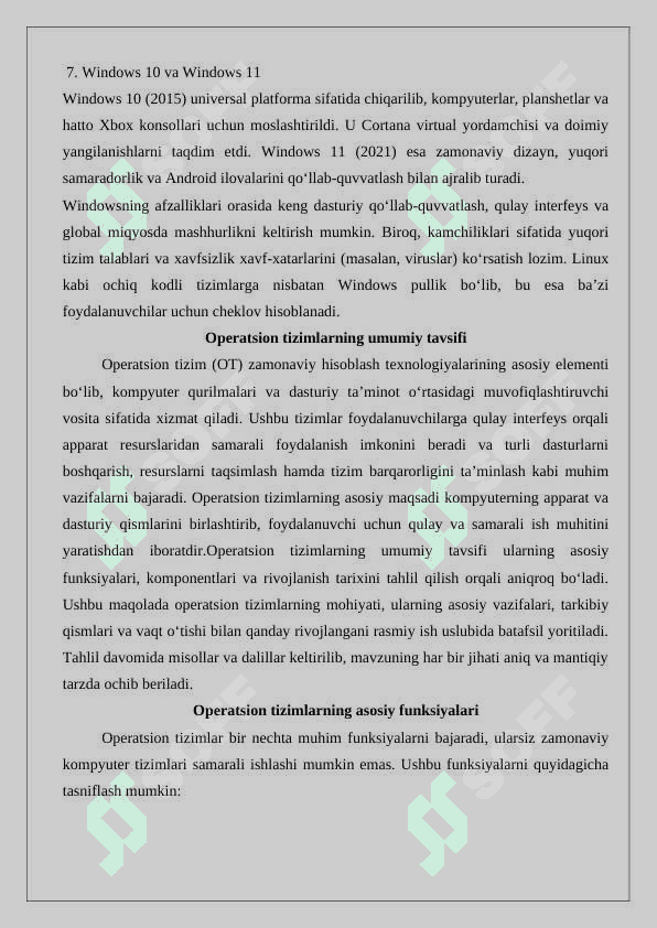 Operatsion tizim turlari. Windows operatsion tizimi turlari. 25 5