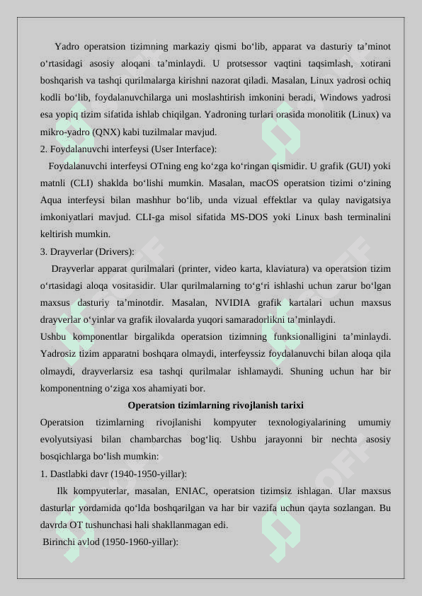 Operatsion tizim turlari. Windows operatsion tizimi turlari. 25 7