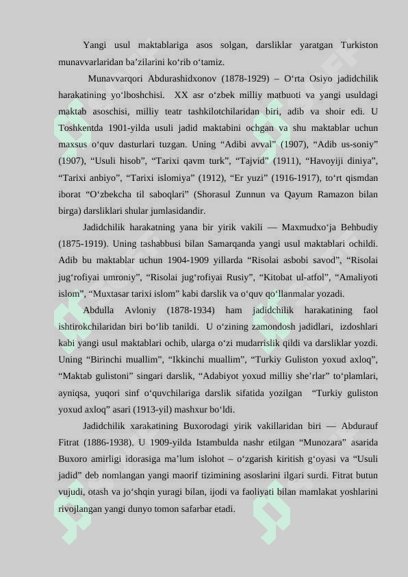 XX asr boshlarida Turkiston oʻlkasida xalq maorifini rivojlanishi 8