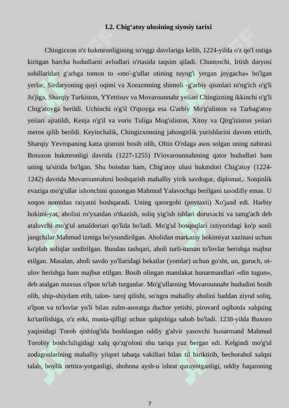 Chig'atoy ulusi mamuriy tuzilishi 7