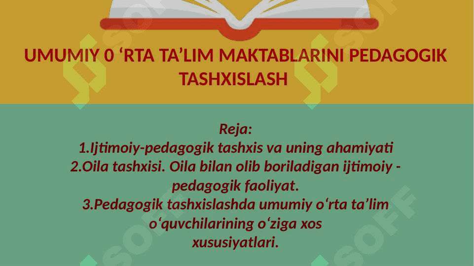 UMUMIY 0 ‘RTA TA’LIM MAKTABLARINI PEDAGOGIK TASHXISLASH 2