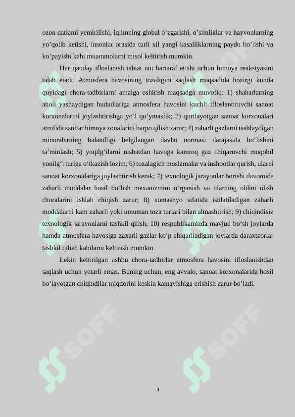 “Atmosfera havosi uning resurslaridan foydalanish va ularni muhofaza qilish” 3