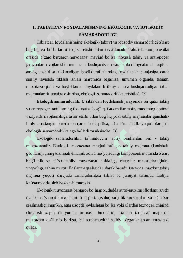 “Tabiatdan foydalanish tadbirlarining iqtisodiy samaradorligi 4