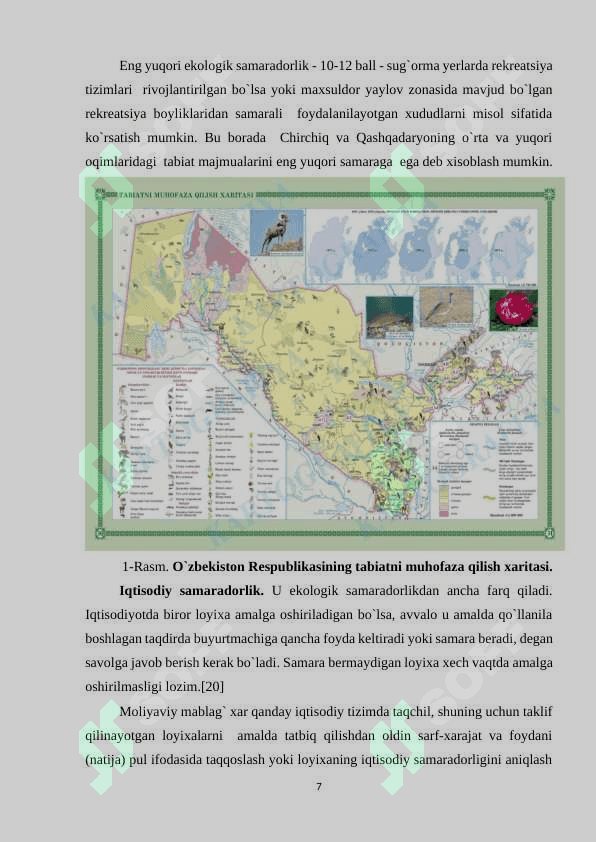 “Tabiatdan foydalanish tadbirlarining iqtisodiy samaradorligi 7