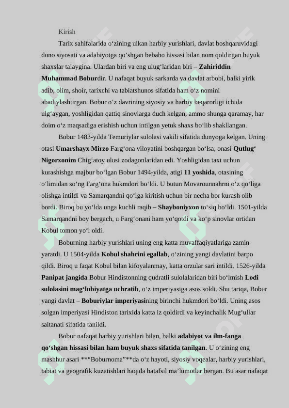 Zahiriddin Muhammad Bobur hayoti va ijod yo'li 2