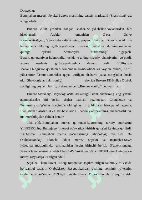 O’ZBEKISTONNING MADANIY YODGORLIKLARI 4