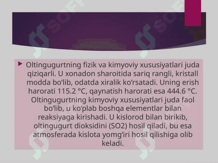 Oxakni oltingugurtni qaynatmasini tayyorlash va quvvatini aniqlash 3