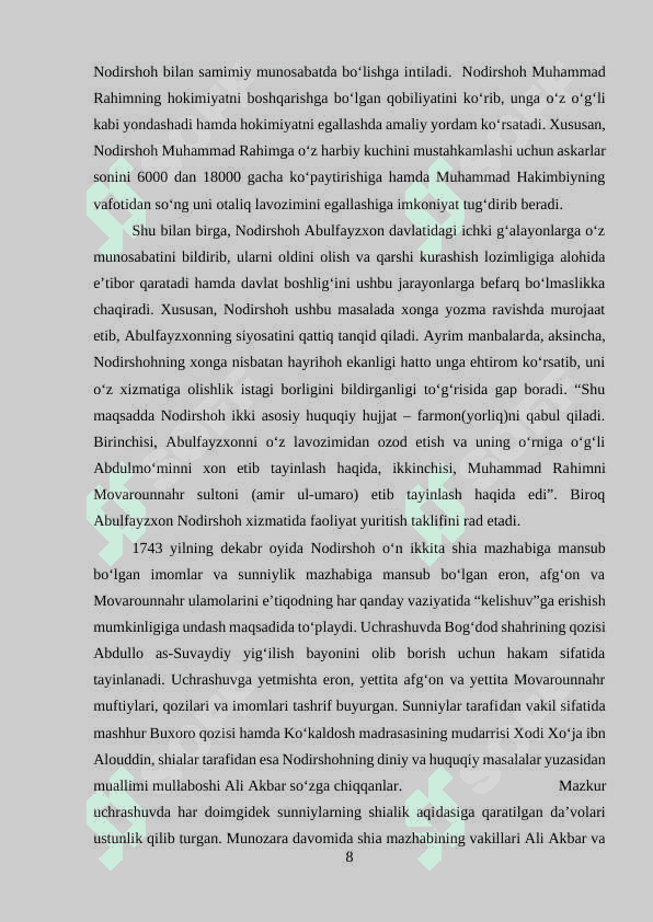 Buxoro amirligida Amir Nasrullo hukumronlik davri 8