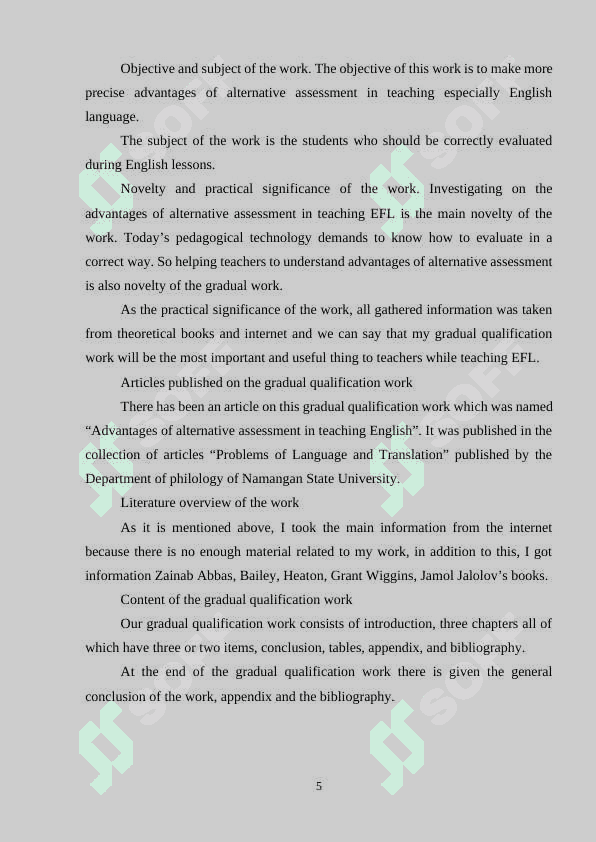 Alternative assessment 5