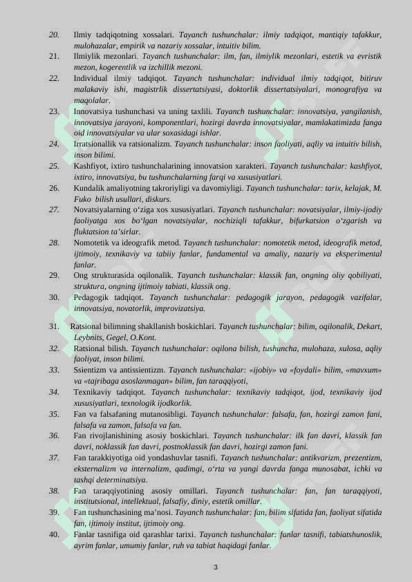 ILMIY TADQIQOT METODOLOGIYASI FANIDAN NAZORAT SAVOLLARI TO‘PLAMI 3