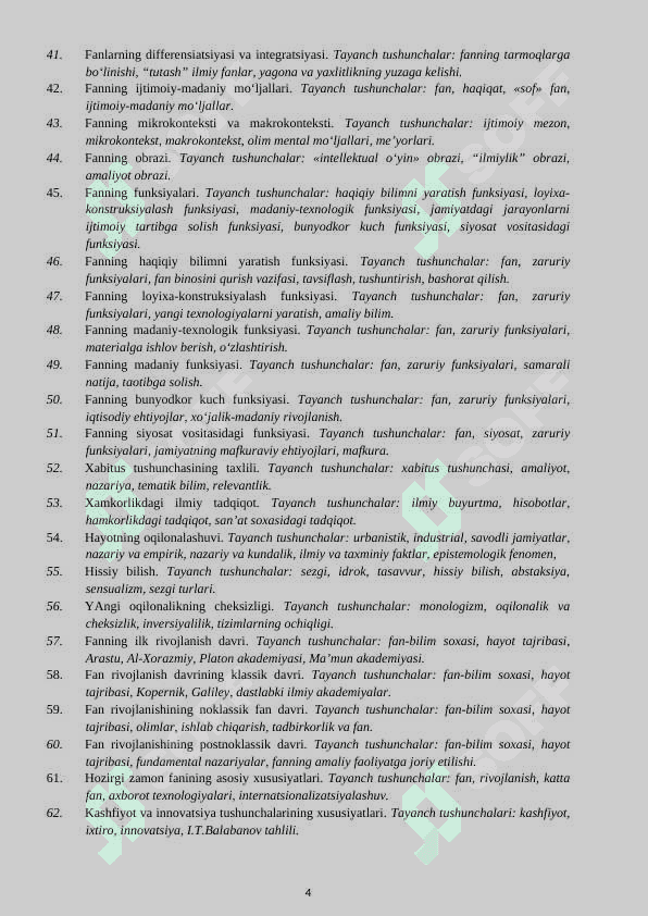 ILMIY TADQIQOT METODOLOGIYASI FANIDAN NAZORAT SAVOLLARI TO‘PLAMI 4