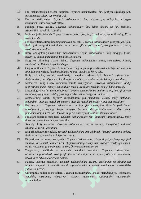 ILMIY TADQIQOT METODOLOGIYASI FANIDAN NAZORAT SAVOLLARI TO‘PLAMI 5