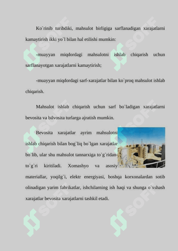 Ishlab chiqarish xarajatlarining mohiyati va turlari 6