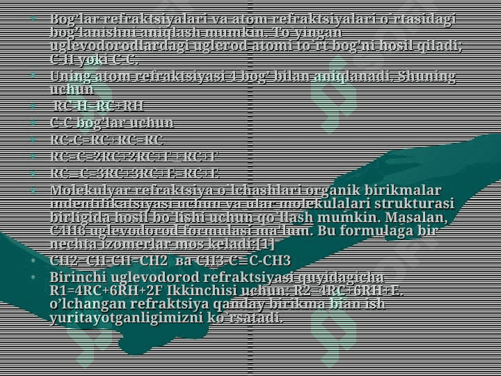 Moddalarning dipol momentini aniqlash 8