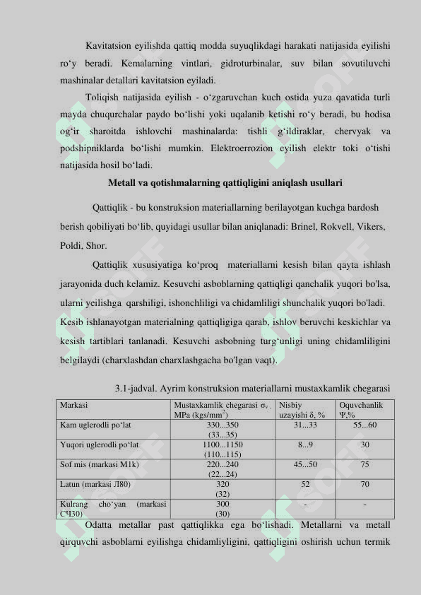 . Metall va qotishmalarning mexanik xossalari 7