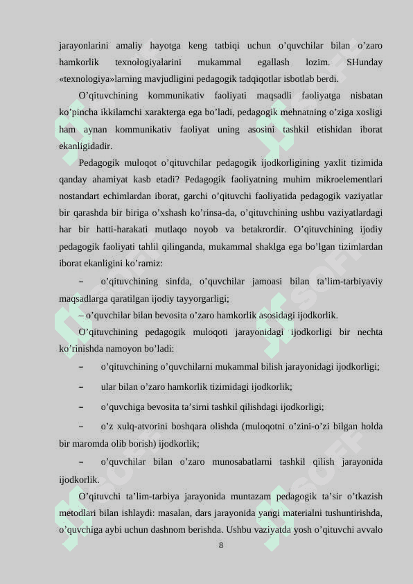 Gapirish, tinglash va hamkorlik qilish mahorati 8