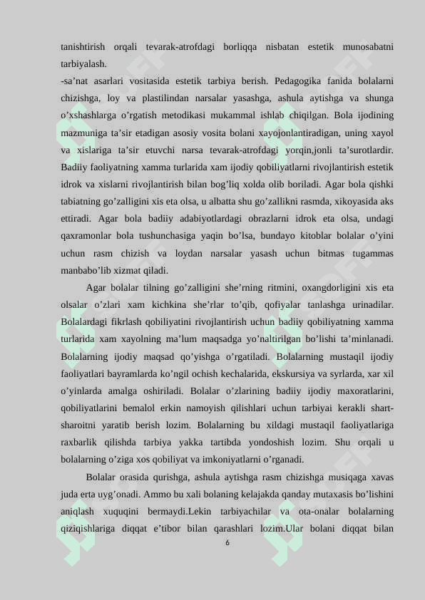 Boshlang’ch sinf o’quvchilarining estetik tarbiyasi 6